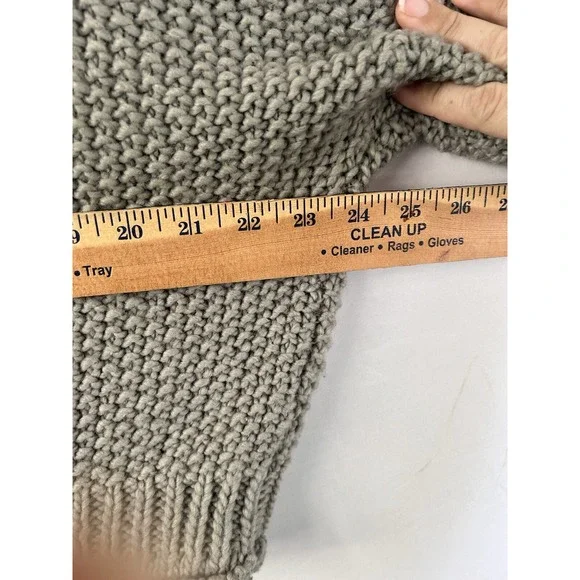 Anthropologie Moth Ribbed Chunky Pullover Turtleneck Sweater fisherman XS - Picture 9 of 10